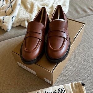 Madewell Vernon leather lug sole loafers burgundy